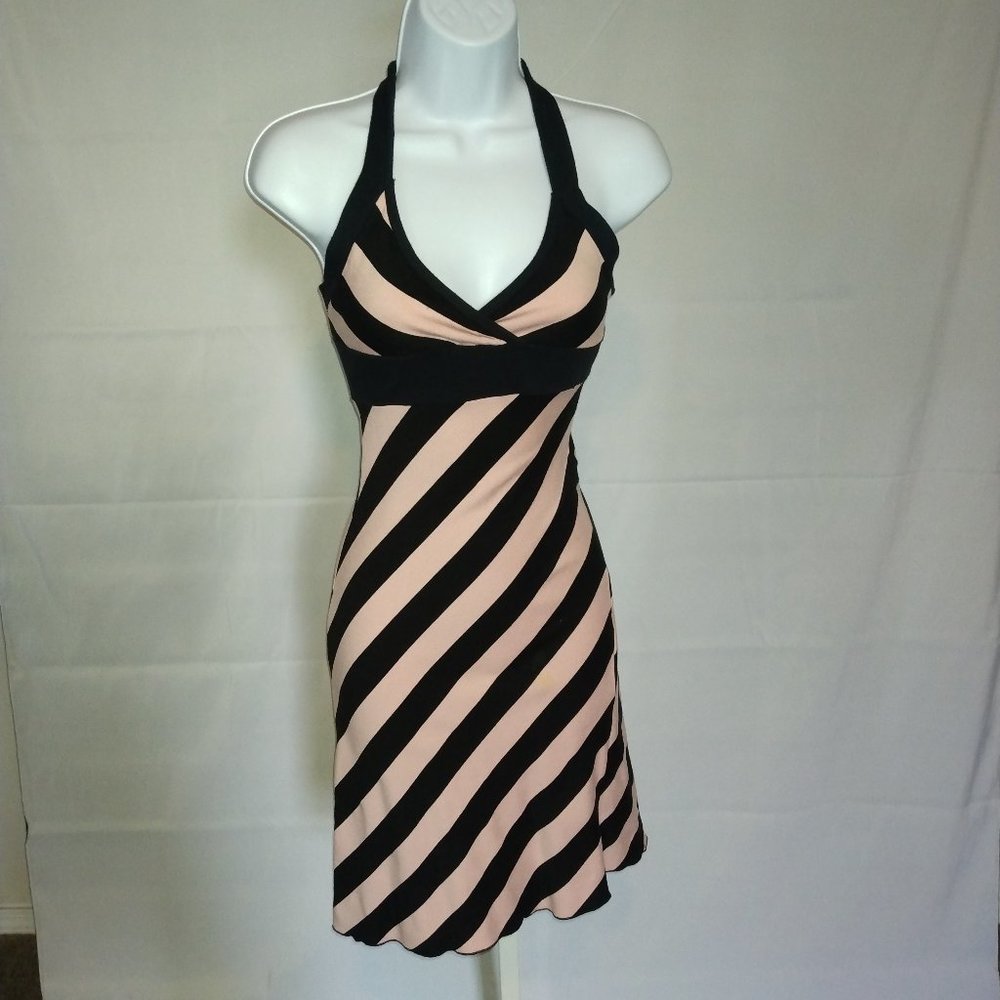 Pink and Black Striped Dress